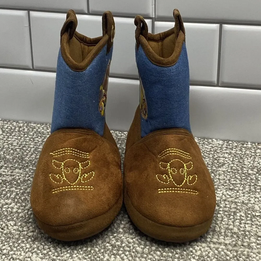 Toy Story Slippers Cowboy Boots Boys 11 12 Woody Soft‎ Disney S4